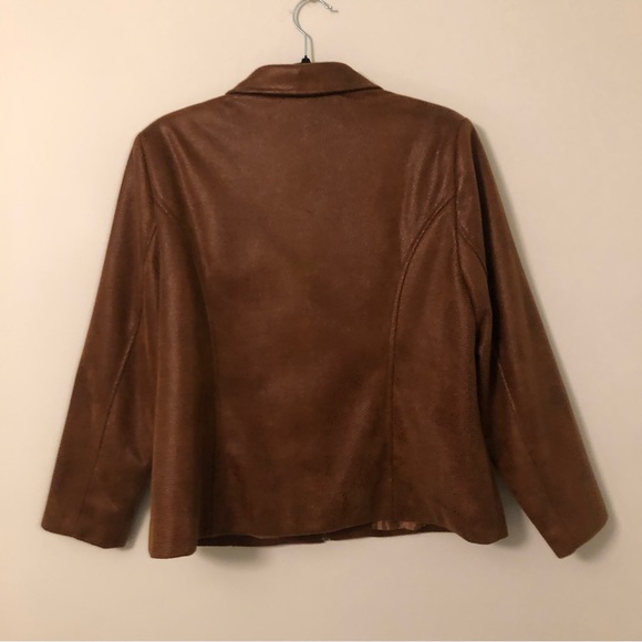 TanJay Petites Brown Faux Leather Jacket - Picture 5 of 5